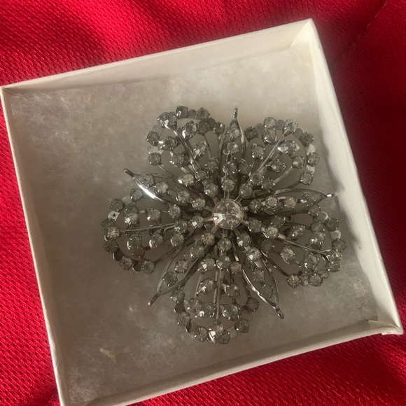 COPY - RHINESTONE BROOCH LARGE VTG - Picture 2 of 4